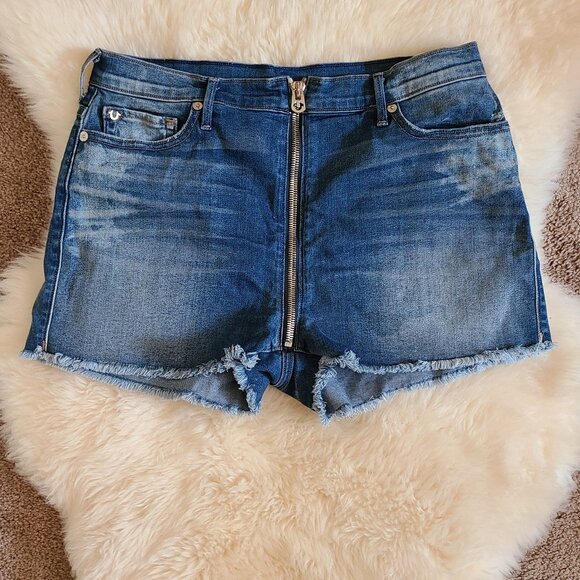 True Religion Extra Long Zipper Shorts - Picture 1 of 6